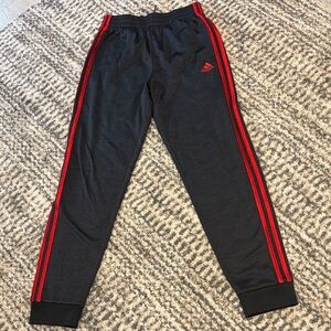 Adidas Kids Joggers in Black with Red Accents